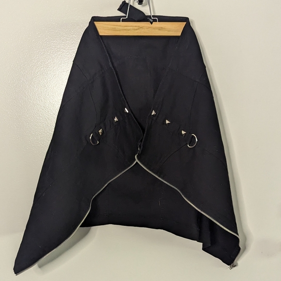 Lip Service Pencil Skirt with studs zip front black d rings 2XL XXL - Picture 8 of 8